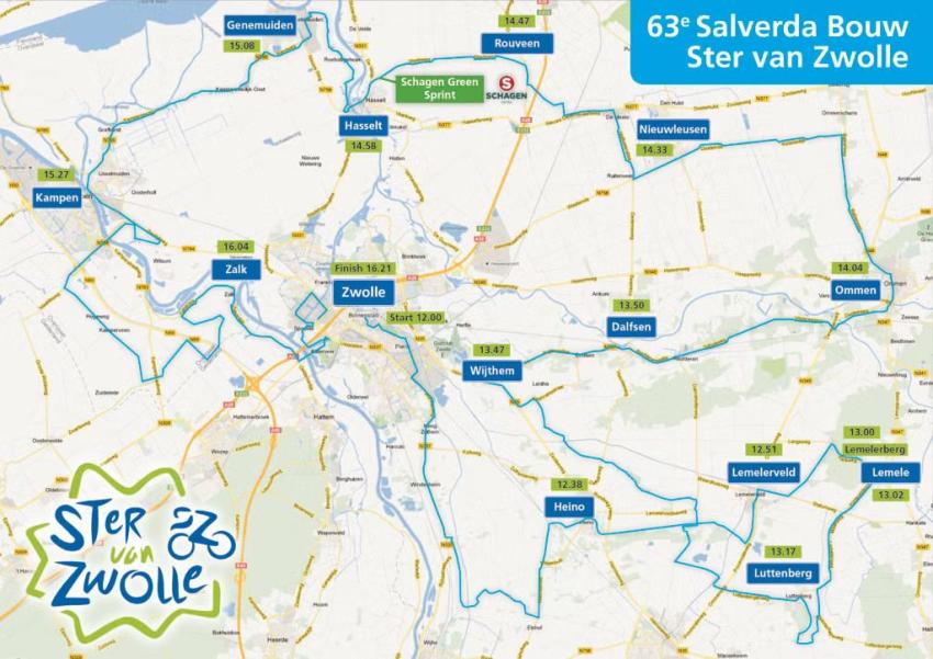 Routekaart Salverda Ster van Zwolle